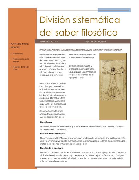 Calam O Division Sistematica Del Saber Filosofico Revista