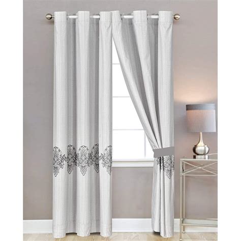 Sapphire Home Window Curtain Panel Set 2 Panels With Sheer Backing 84