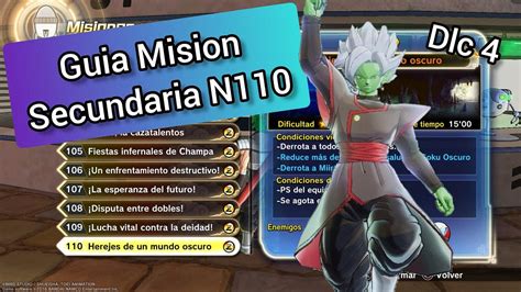 Mision Secundaria N Dragon Ball Xenoverse Youtube