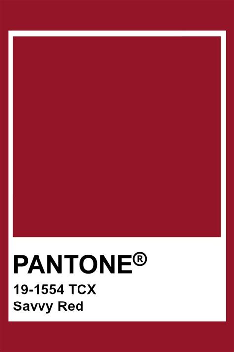 Pantone 19 1554 Tcx Savvy Red Carta De Colores Pantone Pantone Rojo