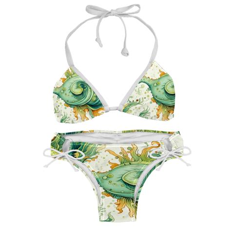Sea Slug Swimsuit Bikini Set With Detachable Sponge And Adjustable Strap Two Pack For Swimming