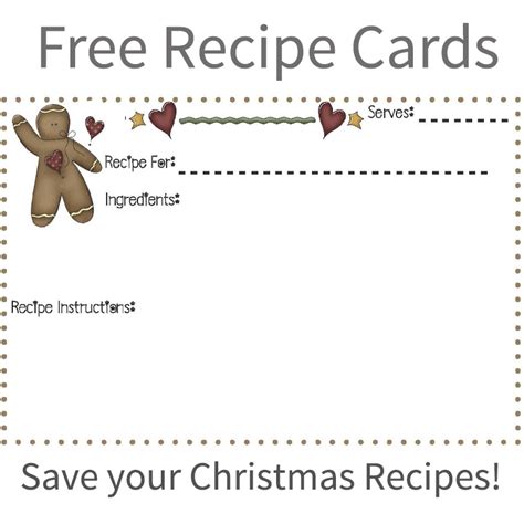 Gingerbread Recipe Cards - Joyous Home