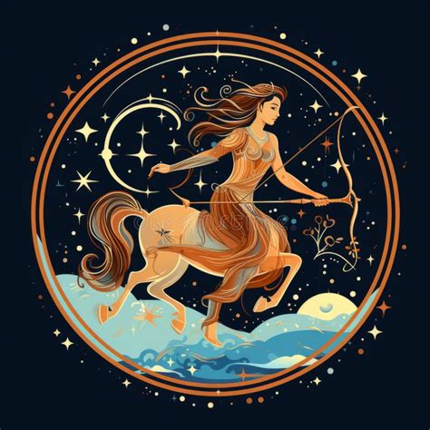 Sagittarius Zodiac Sign Illustration Stock Photo Image Of Celestial