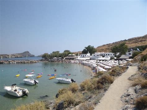 Plaża Megali Paralia Lindos wyspa Rodos