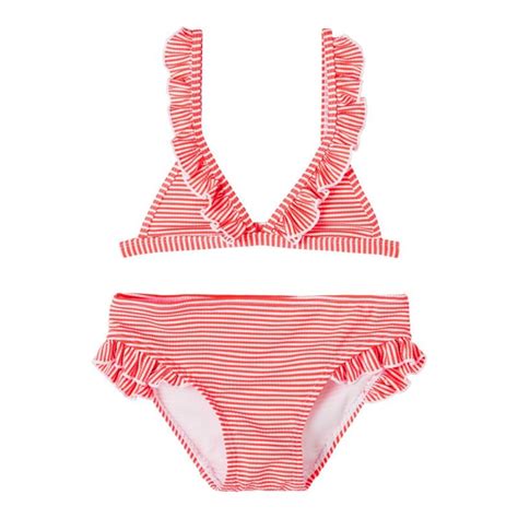 Bikini niña rayas coral Name It