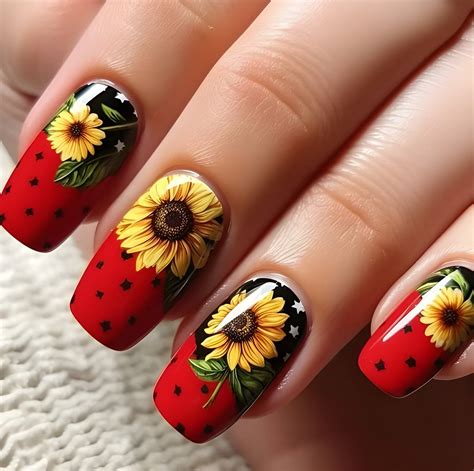 Trendy Summer Sunflower Nails For Beginners To Copy Asap