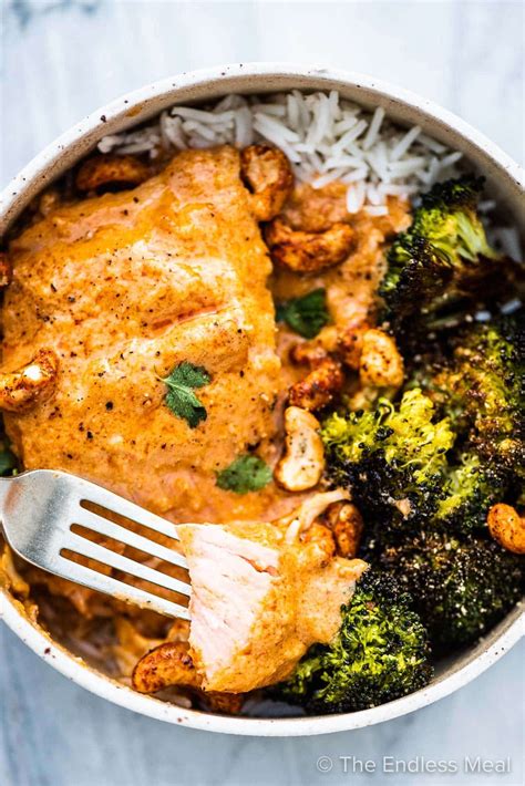 Cashew Coconut Thai Salmon Curry Recipe