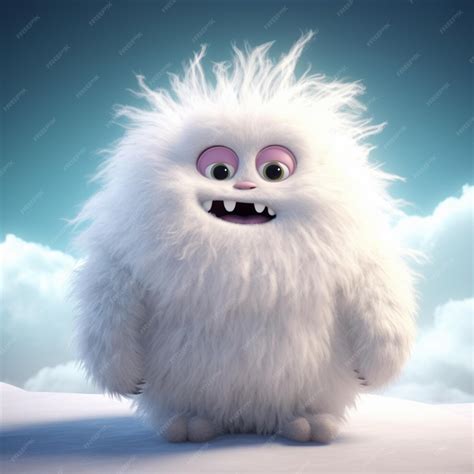 Premium Photo A White Monster With A Big White Fur On Its Face Stands