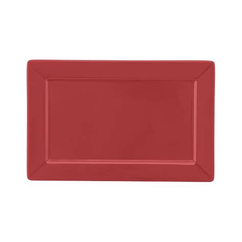 Plato Rectangular Rojo 25x16 Cms Dec 9706 Loymil SA