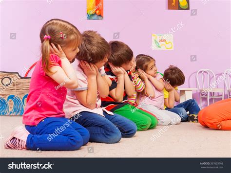 Group Kids Kindergarten Pretend Sleep Stock Photo 357633902 Shutterstock