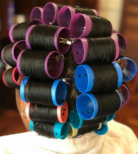 Pin By T Shima On Tightly Wetset Hair Rollers Roller Set Roller Set