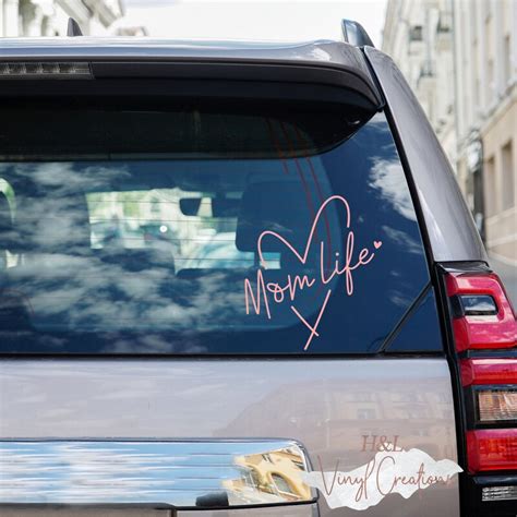 Mom Life Vinyl Decal Heart Decals For Car Vinyl Decal Sticker Mom Car Decal Mama Decals Car