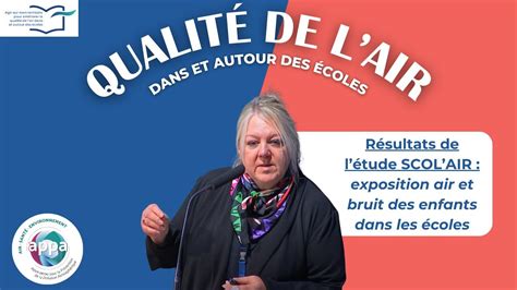 Résultats de létude SCOLAIR sur lexposition air et bruit des enfants