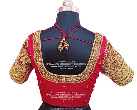 Aari Work Blouse Bridal Blouse Embroidery Work Maggam Work Blouse 3771 Amazing Tailors