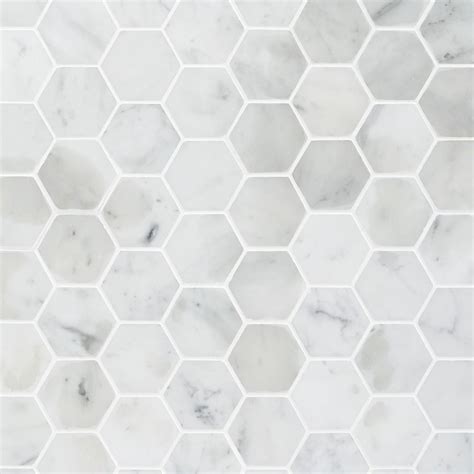 Ivy Hill Tile Hexagon White Carrera 12 In X 12 In X 8 Mm Floor And