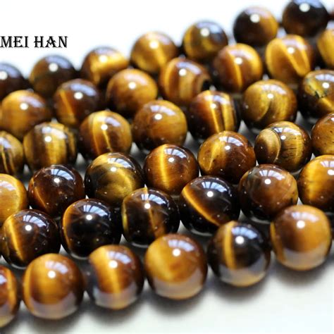 Meihan Mm Natural Brown Tiger Eye Strands Set Soomth Round Stone