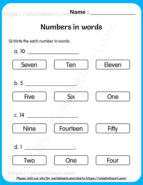 Write The Number In Words Worksheet For Grade 1 2 Your Home Teacher