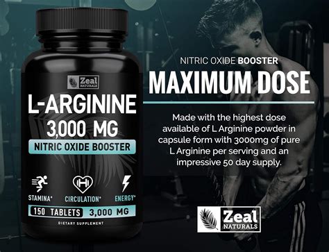 Buy L Arginine 3000mg 150 Tablets 1000mg Maximum Dose L Arginine