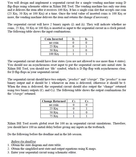 You Will Design And Implement A Sequential Circuit Chegg