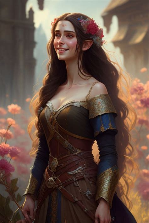 Profuse Ram578 Full Length Portrait Of A Female Half Elf With Long