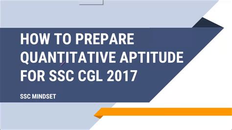 How To Prepare Quantitative Aptitude For SSC CGL 2017 In 60 Days YouTube