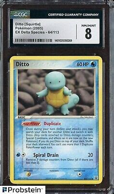 2005 Pokemon Ex Delta Species 64 113 Ditto Squirtle CGC 8 NM MT EBay