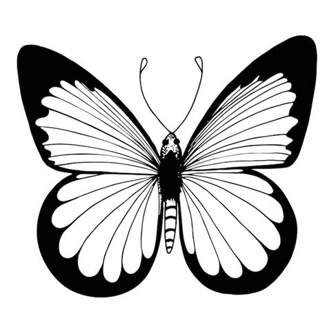 Vector De Silueta De Mariposa Aislado Sobre Fondo Blanco Vector Premium