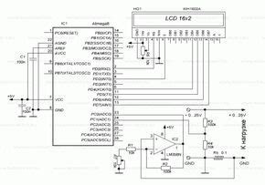 Схема ампервольтметра на atmega8