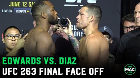 Nate Diaz Vs Leon Edwards Final Face Off For UFC 263 YouTube