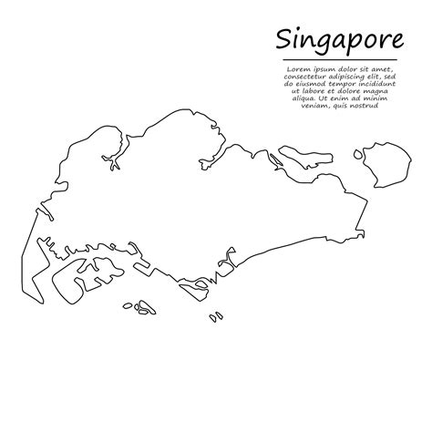 Simple Outline Map Of Singapore In Sketch Line Style 21852290 Vector