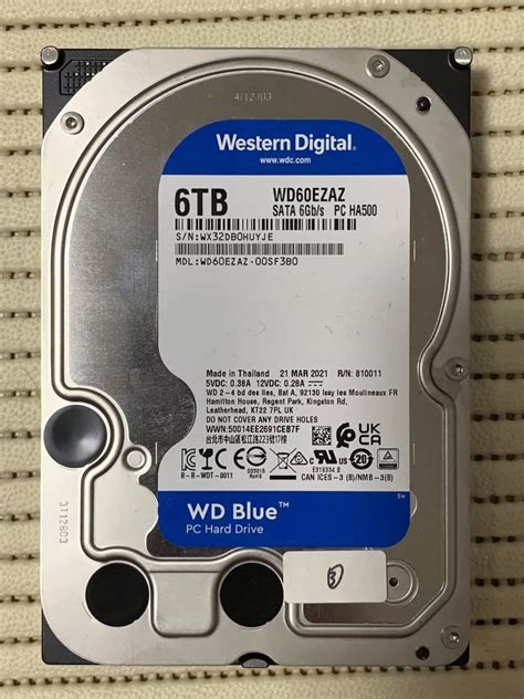 Western Digital 6TB HDD WD60EZAZ SATA6Gb/s 【2021年製造】③｜PayPayフリマ