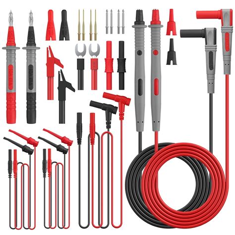 Proster 24pcs Multimeter Leads Kit Upgraded Test Leads Set With Replaceable Gold Plated