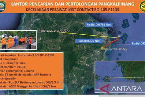 Helikopter Polri Dikabarkan Hilang Kontak Di Perairan Belitung Timur