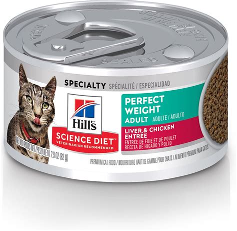 Hill S Science Diet Adult Perfect Weight Liver And Chicken Entree Canned Cat Food 2 9 Oz Case Of