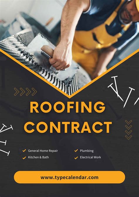 Free Printable Roofing Contract Template Pdf Excel Word Examples