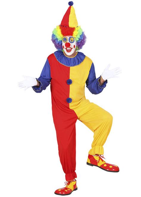 Adult Mens Bright Circus Clown Costume