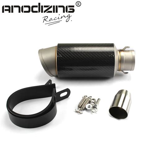 Universal Motorcycle Full Carbon Fiber Muffler Slip On Exhaust For