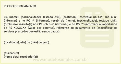 Modelo De Recibo Para Prestação De Contas - Vários Modelos