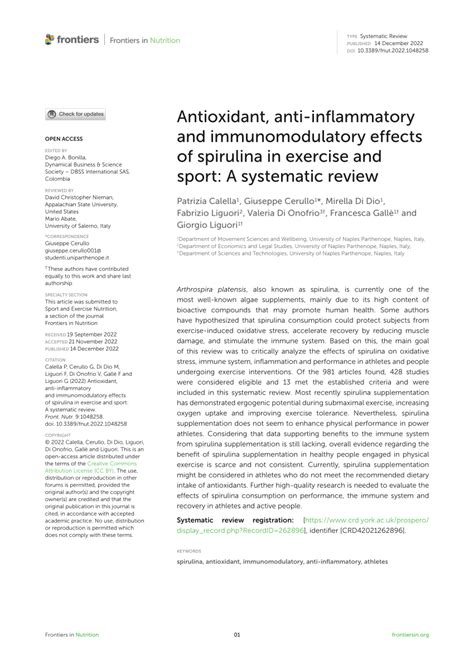 Pdf Antioxidant Anti Inflammatory And Immunomodulatory Effects Of