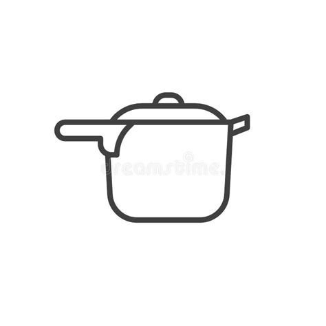 Pressure Cooker Line Icon Stock Vector Illustration Of Clipart 245202292