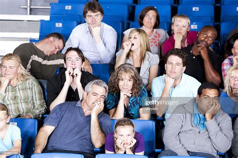 Sports Fans Bored Crowd Audience Stadium Sporting Event Mixed Race High