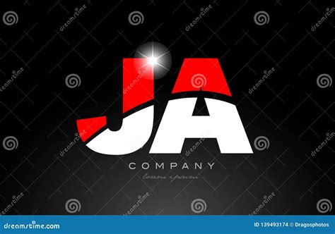 Red White Color Letter Combination Ja J A Alphabet For Logo Icon Design