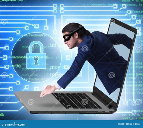 Hacker Man Trying To Steal Personal Data Stock Image Image Of Malware