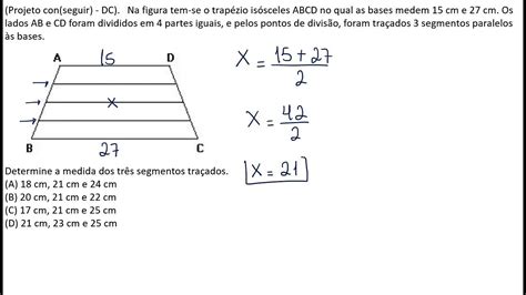 Projeto Con Seguir Dc Na Figura Tem Se O Trapézio Isósceles Abcd