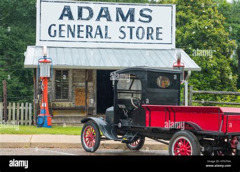 Troy Alabama Old Historical Gas Station With Old Truck In Pioneer