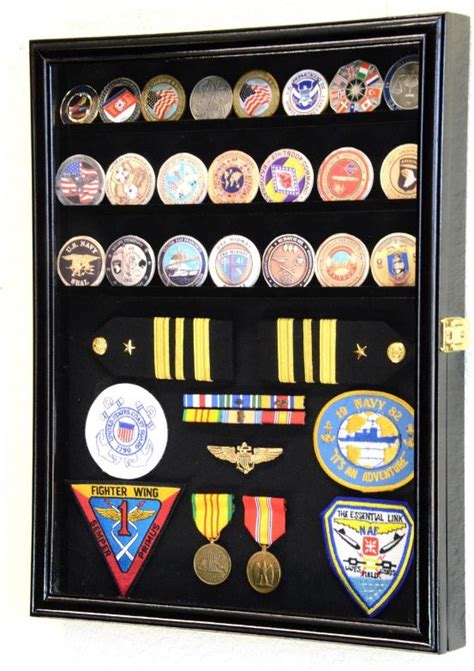 Display Case - Military Challenge Coin, Ribbon & Insignia, Military ...