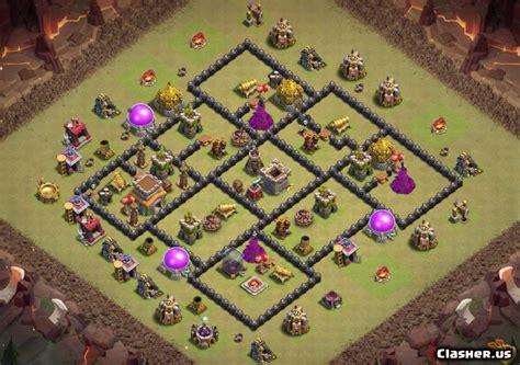 Town Hall 8 Th8 War Base Anti 3 Stars With Link 7 2019 War Base