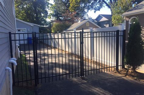 Aluminum Double Gate with Solid PVC Fence - Add A Link Fence Company