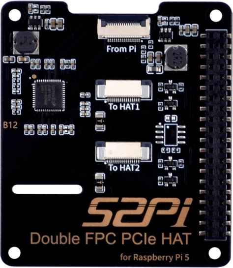 GeeekPi B12 Double FPC PCIe Hat Expansion Board For Raspberry Pi 5 With