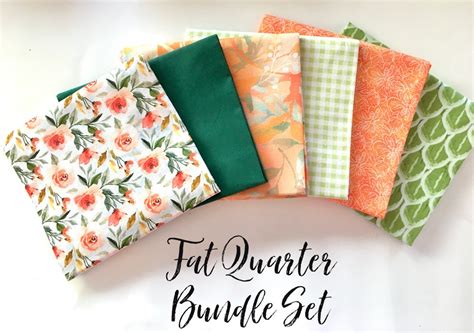 Floral Fat Quarters Coral And Orange Fat Quarters Green Fat